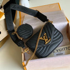 LOUIS VUITTON MULTI-POCHETTE BLACK CALFKIN 19CM CROSS BODY BAG
