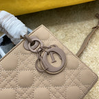 DIOR LADY MY ABC BAG 20CM BEIGE CANNAGE LAMBSKIN