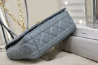 DIOR SMALL CARO BAG GRAY SUPPLE CANNAGE CALFSKIN