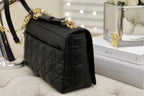 DIOR LARGE CARO BAG 28 BLACK SUPPLE CANNAGE CALFSKIN