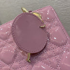 DIOR MINI LADY BAG 17 PINK PATENT CALFSKIN