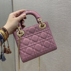 DIOR MINI LADY BAG 17 PINK PATENT CALFSKIN