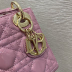 DIOR MINI LADY BAG 17 PINK PATENT CALFSKIN