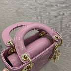 DIOR MINI LADY BAG 17 PINK PATENT CALFSKIN