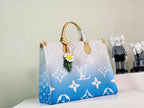 LOUIS VUITTON ONTHEGO GM 41 BLUE MONOGRAM GIANT COATED CANVAS