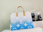 LOUIS VUITTON ONTHEGO GM 41 BLUE MONOGRAM GIANT COATED CANVAS
