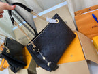LOUIS VUITTON SURENE MM 36CM BLACK MONOGRAM GRAINED CALFSKIN