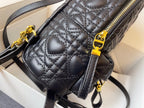 DIOR SMALL BACKPACK BLACK CANNAGE LAMBSKIN