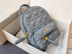 DIOR SMALL BACKPACK CLOUD BLUE CANNAGE LAMBSKIN