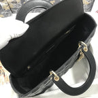 DIOR LARGE LADY BAG 32CM BLACK CANNAGE LAMBSKIN