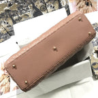DIOR LARGE LADY BAG 32CM BEIGE CANNAGE LAMBSKIN