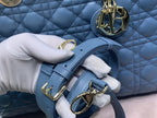 DIOR LARGE LADY BAG 32CM BLUE CANNAGE LAMBSKIN