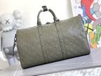 LOUIS VUITTON KEEPALL 50 BANDOULIERE KHAKI EMPREINTE LEATHER