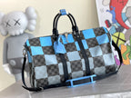 LOUIS VUITTON KEEPALL 50 BANDOULIERE BLUE DAMIER GRAPHITE