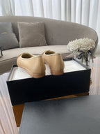 CHANEL BALLET FLATS BEIGE BROWN LAMBSKIN