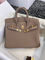 HERMES BIRKIN 25CM BROWN TOGO LEATHER GOLD HARDWARE