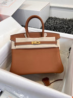 HERMES BIRKIN 25CM GOLD TOGO LEATHER GOLD HARDWARE