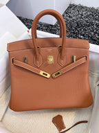 HERMES BIRKIN 25CM GOLD TOGO LEATHER GOLD HARDWARE