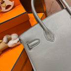 HERMES BIRKIN 30CM GREY SWIFT LEATHER GOLD HARDWARE
