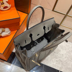 HERMES BIRKIN 30CM GREY SWIFT LEATHER GOLD HARDWARE