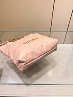 CHANEL HOBO BAG 22 PINK LAMBSKIN GOLD HARDWARE