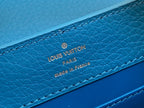 LOUIS VUITTON CAPUCINES MINI 21 BLUE TAURILLON GOLD  HARDWARE