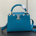 LOUIS VUITTON CAPUCINES BB 27 BLUE TAURILLON GOLD  HARDWARE