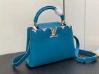 LOUIS VUITTON CAPUCINES BB 27 BLUE TAURILLON GOLD  HARDWARE