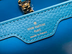 LOUIS VUITTON CAPUCINES BB 27 BLUE TAURILLON GOLD  HARDWARE