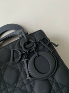 DIOR SMALL LADY 20 MY ABC ALL BLACK LAMBSKIN