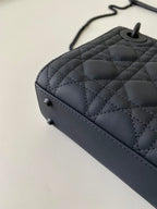 DIOR MINI LADY 17 MY ABC ALL BLACK LAMBSKIN
