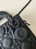 DIOR MINI LADY 17 MY ABC ALL BLACK LAMBSKIN
