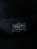 DIOR SMALL BOSTON 22 BLUE OBLIQUE EMBROIDERY