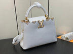 LOUIS VUITTON CAPUCINES BB 27 WHITE TAURILLON GOLD HARDWARE