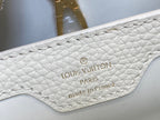 LOUIS VUITTON CAPUCINES BB 27 WHITE TAURILLON GOLD HARDWARE