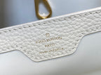 LOUIS VUITTON CAPUCINES MM 31 WHITE TAURILLON GOLD HARDWARE