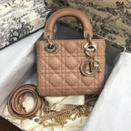 DIOR MINI LADY 17 MY ABC BEIGE LAMBSKIN