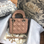 DIOR MINI LADY 17 MY ABC BEIGE LAMBSKIN