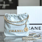 CHANEL 22 ANTIBA HOBO BAG LIGHT BLUE 20CM