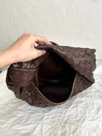 BOTTEGA VENETA TEEN JODIE 36CM CHOCOLATE SUEDE LEATHER