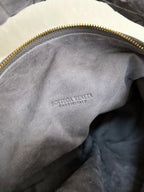 BOTTEGA VENETA TEEN JODIE 36CM GREY SUEDE LEATHER