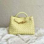 BOTTEGA VENETA SMALL ANDIAMO 25CM LIGHT YELLOW LAMBSKIN