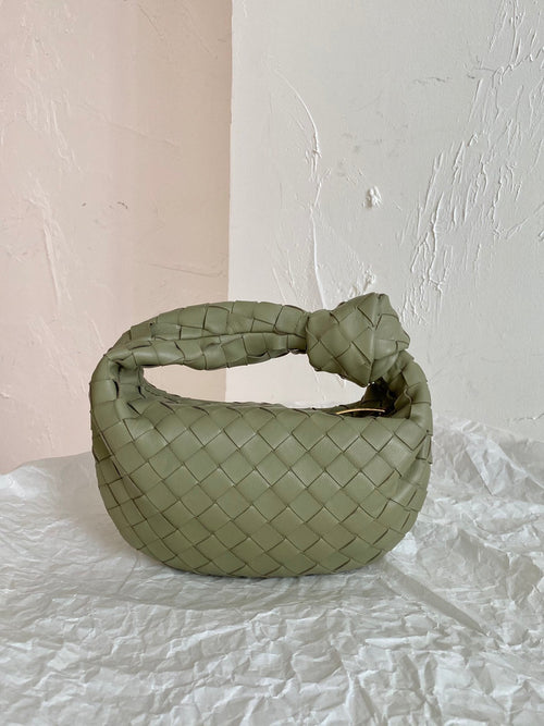 BOTTEGA VENETA MINI JODIE 28CM GREEN LAMBSKIN LEATHER