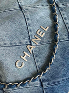 CHANEL HOBO 39CM JEAN SILVER HARDWARE