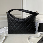 CHANEL HOBO 28CM BLACK LAMBSKIN GOLD HARDWARE