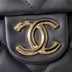 CHANEL HOBO 28CM BLACK LAMBSKIN GOLD HARDWARE