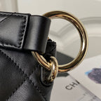 CHANEL HOBO 28CM BLACK LAMBSKIN GOLD HARDWARE