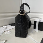 CHANEL HOBO 28CM BLACK LAMBSKIN GOLD HARDWARE
