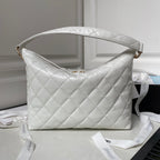 CHANEL HOBO 28CM WHITE LAMBSKIN GOLD HARDWARE