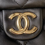 CHANEL LARGE HOBO 37CM BLACK LAMBSKIN GOLD HARDWARE